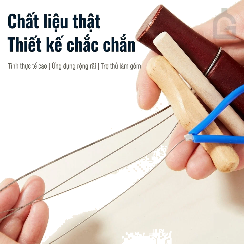 Dây Cắt Đất Sét Làm Gốm Tay Cầm Gỗ Và Cao Su Tiện Lợi