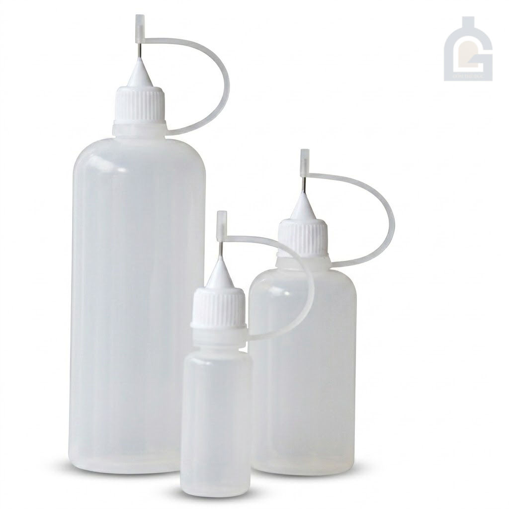 Chai Nhựa Đầu Kim 50ml Vẽ Men Gốm, Đi Nét Họa Tiết Đất Sét