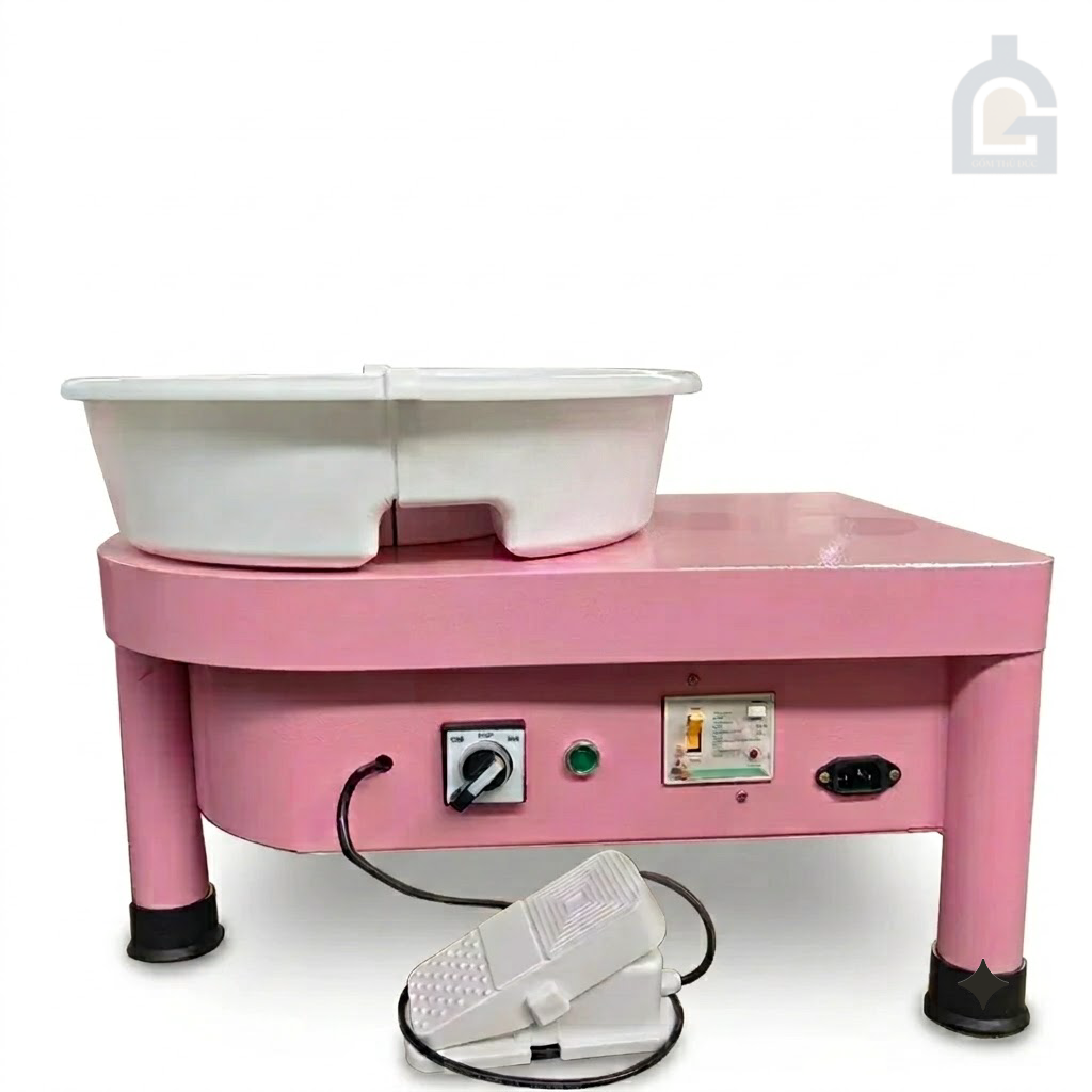 Bàn Xoay Điện Làm Gốm Chống Nước 25cm (Hồng)