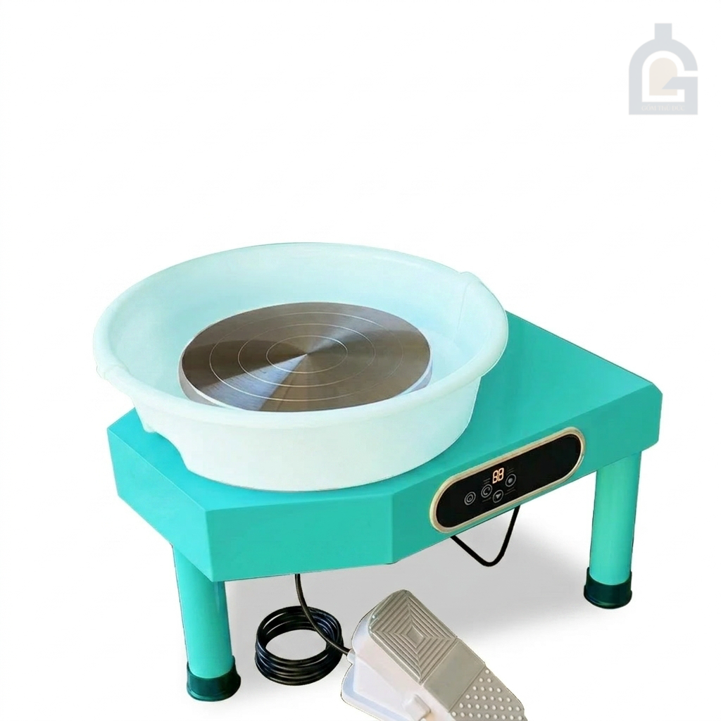 Bàn Xoay Điện Làm Gốm Đế Tam Giác 25cm (Xanh Lá)